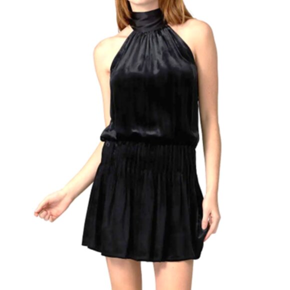 $395 RAMY BROOK Velvet Paige Dress - Picture 1 of 12